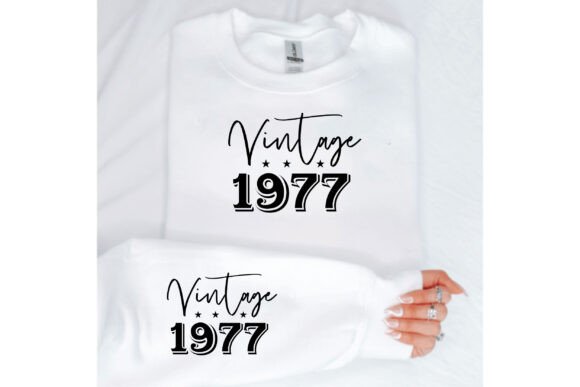 Vintage 1977 Graphics for T-Shirt Designs